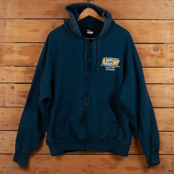 Vintage US Steel Workers Union Hoodie- Men's XL, Alaska Local 4959, Made in USA